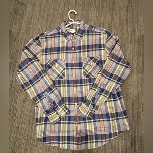 J Crew Madras Men’s Long Sleeve button down shirt.